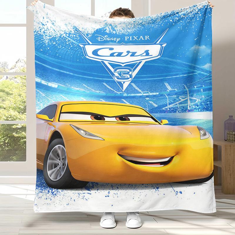 Cartoon Cars Lightning McQueen Flannel Blanket,Ultra Soft Warm Plush Throw for Home Bedroom Bed Sofa Cover Office Camping Gift