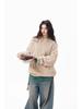 Men's Retro Cable Knit Sweater - Loose Fit, Round Neck, Autumn/Winter Pullover.
