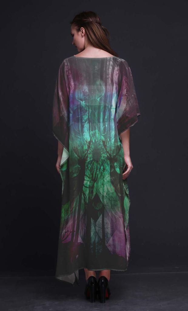 Phagun Deer Jungle Womens Long Beach Kaftan Beachwear Bikini Coverup Maxi