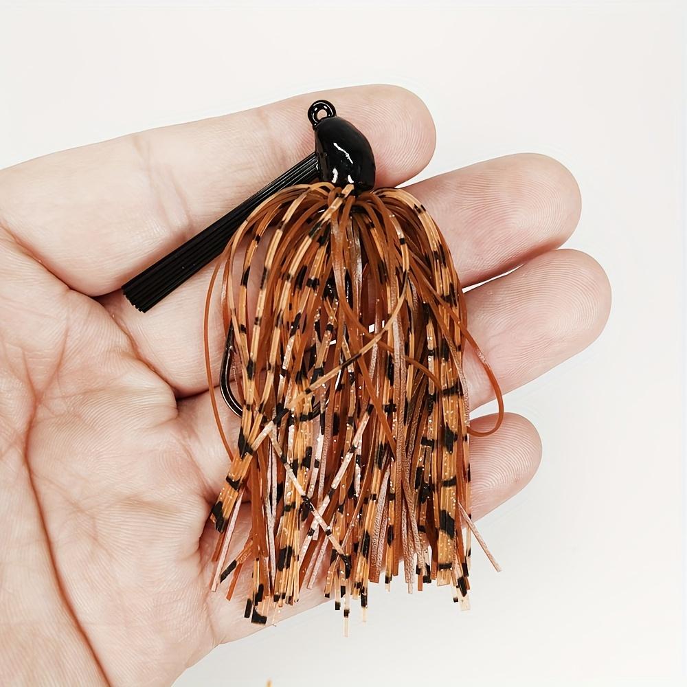Silicone Fishing Skirt Baits - Weedless Football Jig Head, Mixed Colors, Hunting & Fishing Tackle