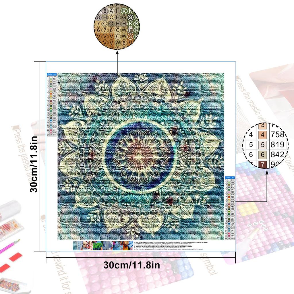 DIY Diamond Painting Mandala Cross Stitch Kit Mosaic Art Diamond Painting Full Circle/Square Diamond Home Decoration