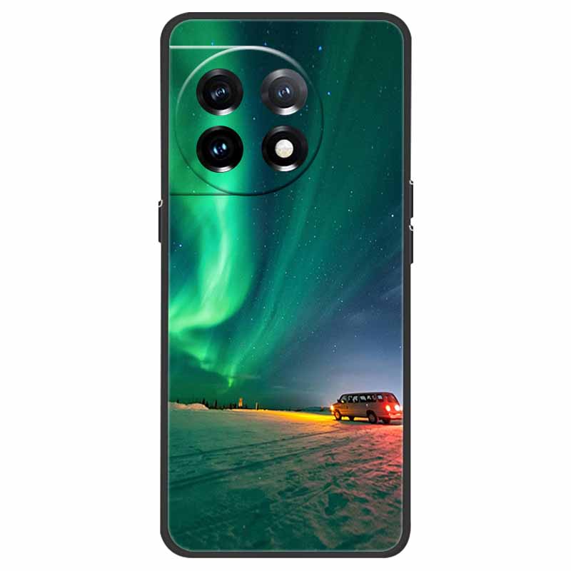 For OnePlus 11 5G Case One Plus 11R Flower Marble Black Bumper Soft TPU Silicone Cover for OnePlus 11 / 11R 5G Phone Cases Capas