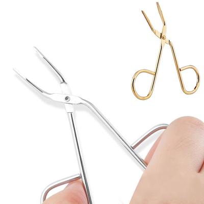 פינצטה לגבות מרפק מחודד ישר קליפס מספריים פינצטה מקצועית למשיכת שערות מריטת גבות כלי איפור יופי