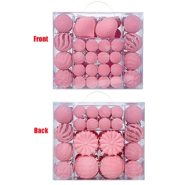 48Pcs Shatterproof Christmas Baubles Velvety Ball Hanging Ornament Christmas Tree Decoration For Wreath Mantels Window