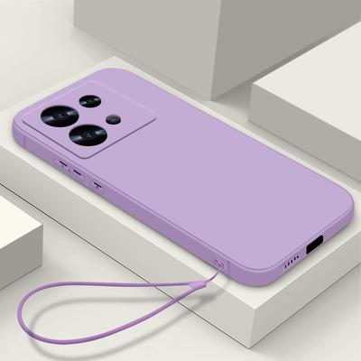 Coque antichoc souple en TPU avec cordon pour Xiaomi Redmi Note 14 13 12 11 Pro 5G Note 14 13 Pro Plus Housse de téléphone en silicone couleur unie