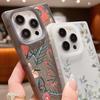 Moteblomstertrykk slankt mykt deksel til iPhone 16 Pro Max 15 Plus 14 13 Pro 12 11 Klar TPU støtsikkert silikongjennomsiktig telefondeksel
