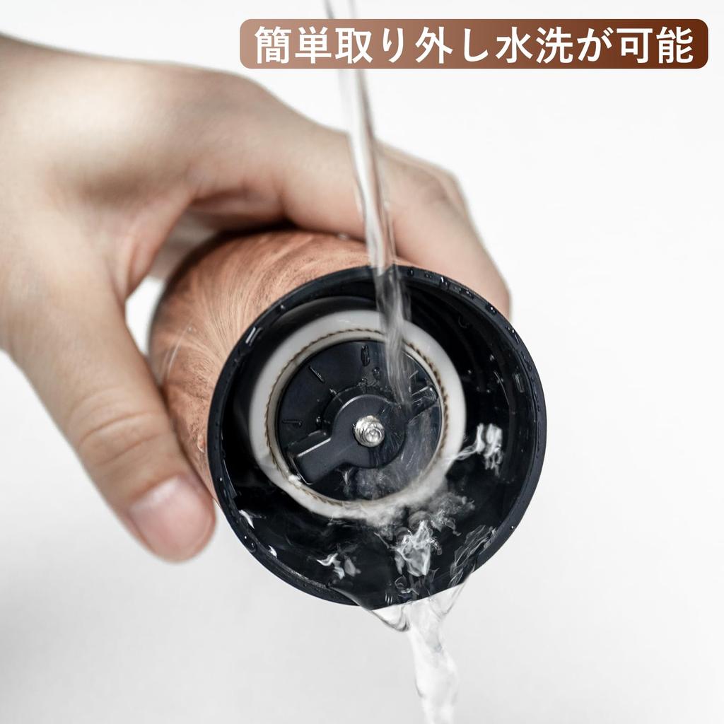 Parhatstor Coffee Grinder, Manual Grinding, Adjustable Fineness, Stainless Steel Mortar, Easy to Clean, Versatile for Camping and Outdoors, Brown,