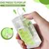 Portable Automatic Floss Dispenser Green, Press Disposable Floss Picks 70 Pieces with Sturdy Stand, Travel-friendly Oral Care F