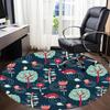 1pc Forest Creatures Office Round Area Rug, Under Office Chairs Bedroom Living Room Home Decor, Room Deco