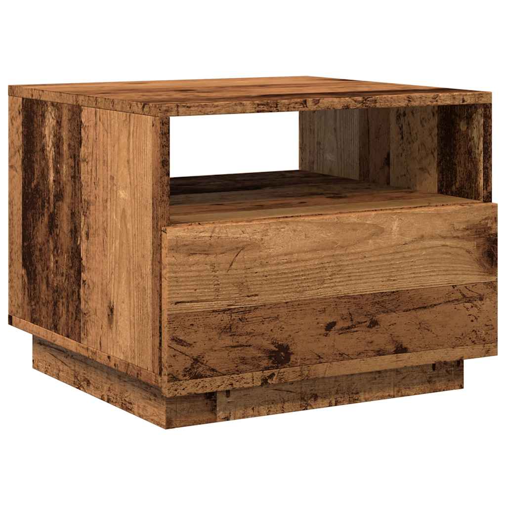 Vidaxl Coffee Table With LED Lighting, Old Wood, 50X49X40 Cm