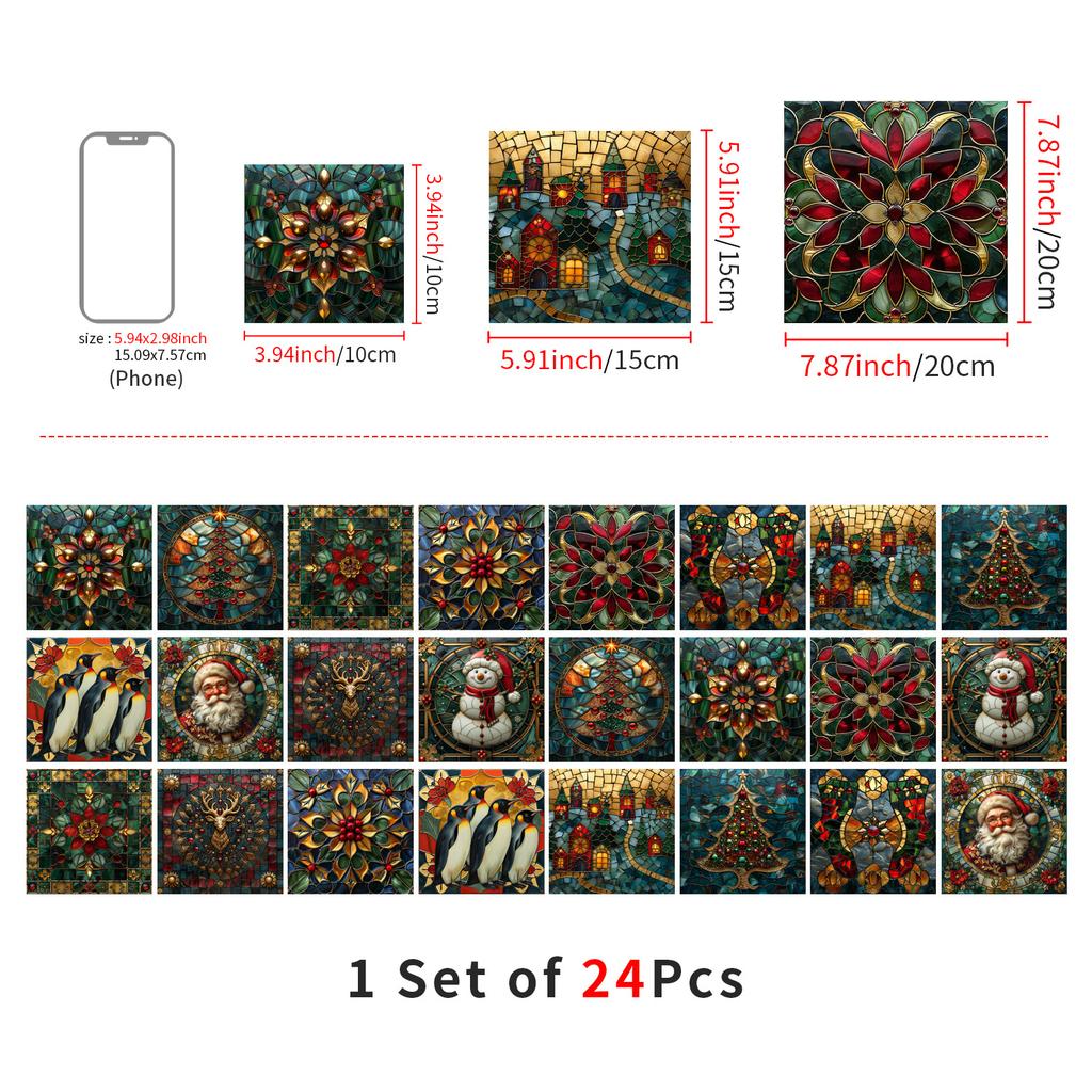 Christmas Tile Decoration Stickers Kitchen Oil-Proof Stickers Bathroom Bedroom Renovation Wall Stickers European Style Self-Adhesive Wall Paper
