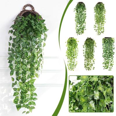 Yapay Bitkiler Sarmaşıklar Simülasyon Sarmaşık Duvara Asılı Yapraklar Yeşil Sahte Ev Bitkisi Balkon Dekorasyonu Oda Duvarı Rattan Y5X3