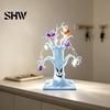 Decorative Resin Tree for Home Lighted Halloween Spooky Dead Tabletop Decor, Ghost Face Haunted LED Creepy Decor with Pumpkin Spider String