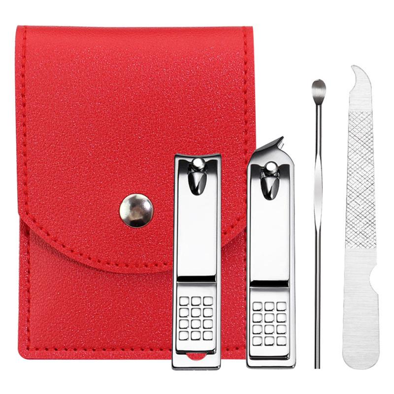 Set Manicure Set Set Coltelli per Unghie Tagliaunghie Domestici Cucchiaini per Pulizia Orecchie Set per Solchi Unghie 4 pezzi