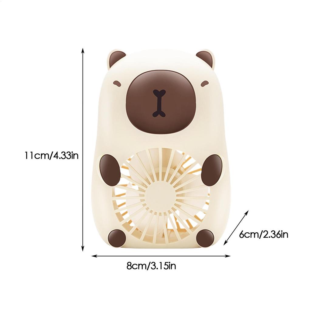 Animal Fan Handheld Electric Capybara Fan USB Charging 3-Speed Air Coolers Personal Cooling Devices Handheld Desktop Mini Fan