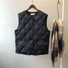 Autumn and Winter Cotton Jacket Women's Short Vest Diamond Grid Cotton Jacket Wear A Korean Style Versatile Vest with A Vest and Shoulder Over A Coat
