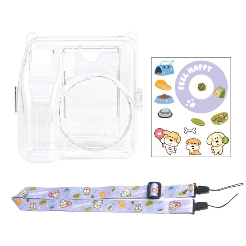 Clear Camera Protector For Camera Case With Photo Pocket And Customizable Shoulder Belt Sticker Solid Holder