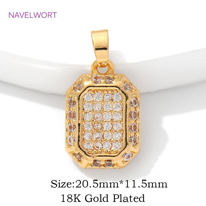 

18K Gold Plated Crystal Charms Pendant,Brass Pendant For Jewelry Making Supplies,Charms For Necklace,DIY Jewelry Materials 1 piece