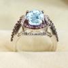 Aquamarine Oval Cut Gemstone With 925 Sterling Silver Ring For Men's #A750 JL375659086012