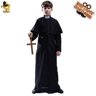 Halloween Children's Men's Monk Father Costume Father Priest Cosplay Party Costume Distribution