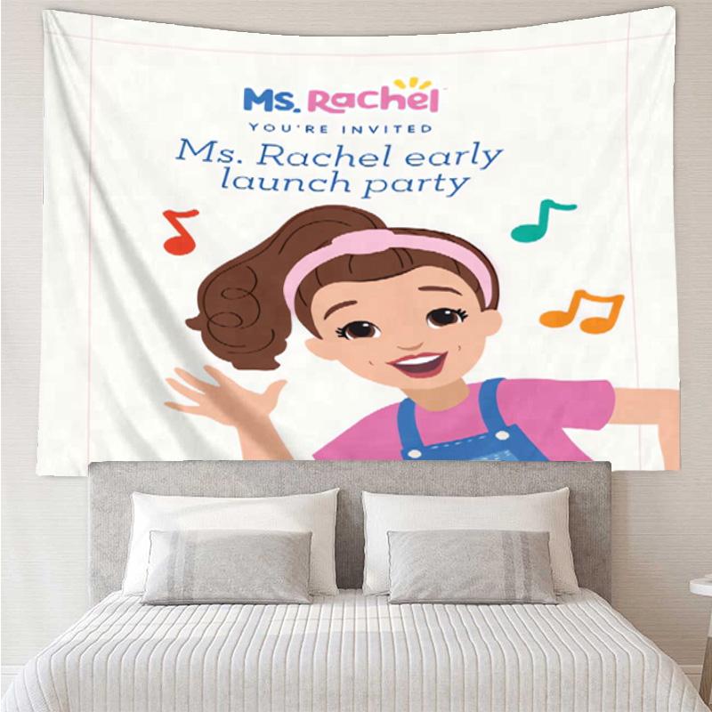 Ms. Rachel Educational Adventures Tapestry for Bedroom Aesthetic Classroom Tapestries Wall Hanging for Living Room Dorm Office,Ideal Creative Gift