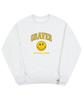 GRAVER [Unisex] Arch Logo Life Dot Smile Sweatshirt_Melange White