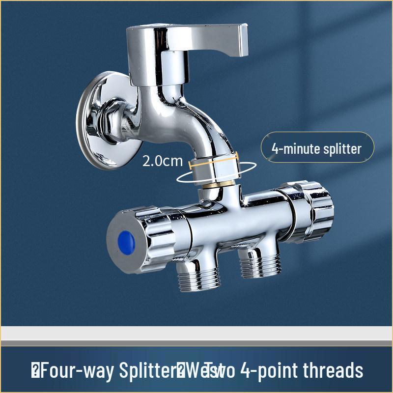 Dual Outlet Faucet Splitter - Two-Way Connector for Washing Machine Inlet Hose
