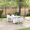 Garden Dining Set 5 Pcs White Poly Rattan