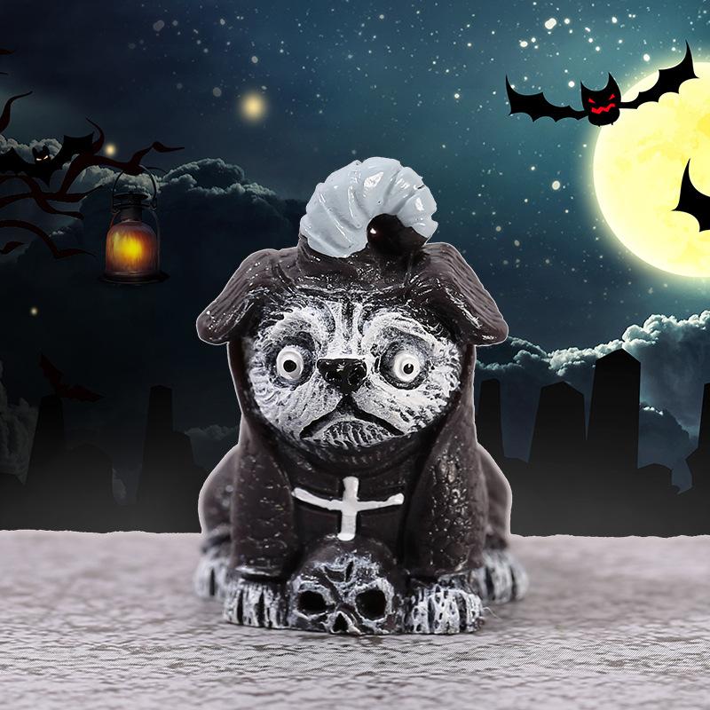 2025 3D Horror Halloween Decoration Miniature Raven Tombstone Ghost Skeleton Skull Micro Resin Figurine Ornaments