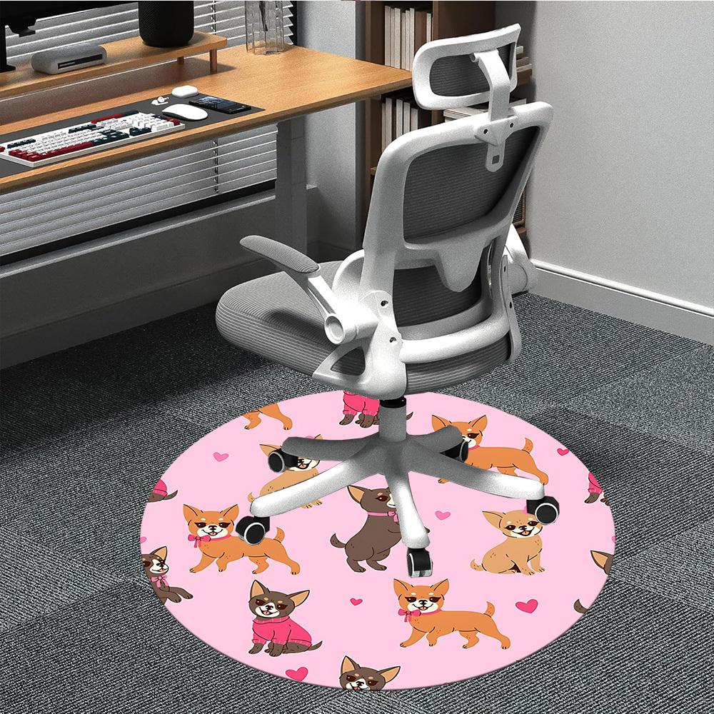

1pc Chihuahua Pattern Chair Carpet for Office, Non-slip, Soft and Durable Office Rug, Perfect for Office yy251227134 80cm by 80cm