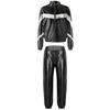 Girls Hip Hop Dance Jacket Metallic Zipper Contrast Color Stand Collar Coat Glittery Waist Pants Set
