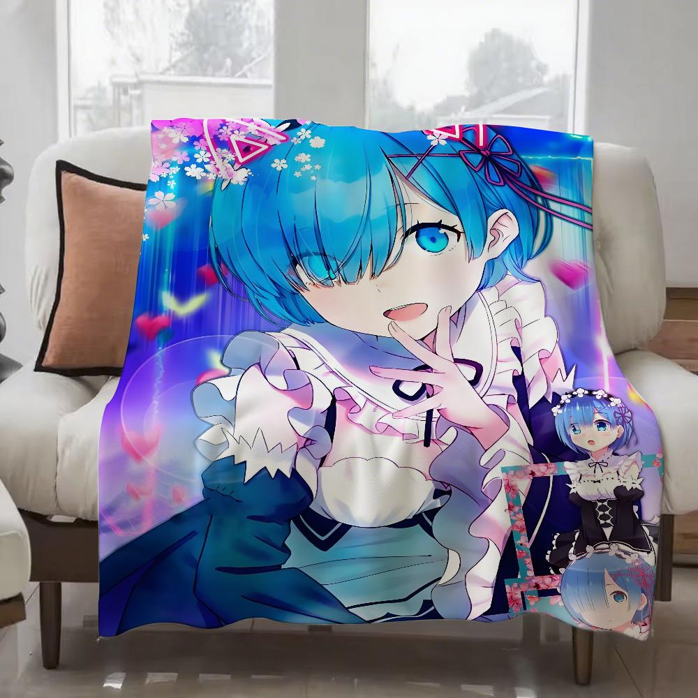 Anime R-Re Zero Blanket Design Lightweight For Dorms, Naps, Living Room, Office,Sofa,All-Season