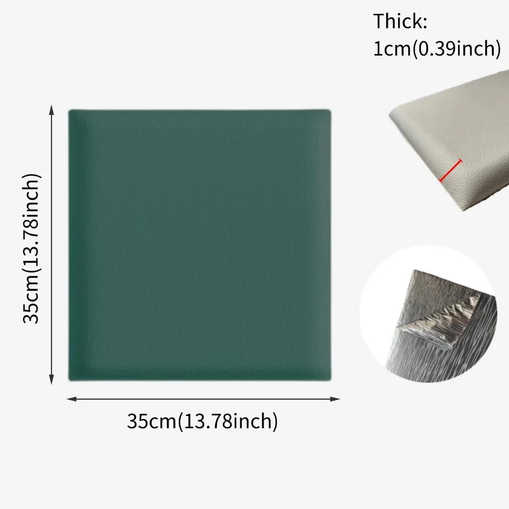 Sticker de Perete Pătrat 3D Tapițat Culoare Solidă Autoadeziv Piele Gros Copii Anti-coliziune Panouri Decor Perete Căpătâi