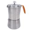 Stainless Steel Portable Hand Pour Coffee Pot with Glass Lid Heat Resistant Handle for Italian