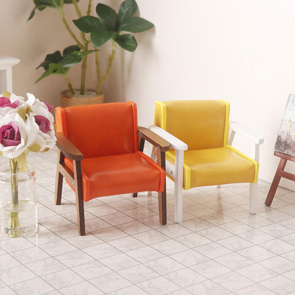 Miniature Leather Sofa Chair Model for Dollhouses Living Room Decoration 1 12 Scale Toy Accessories for Household Use