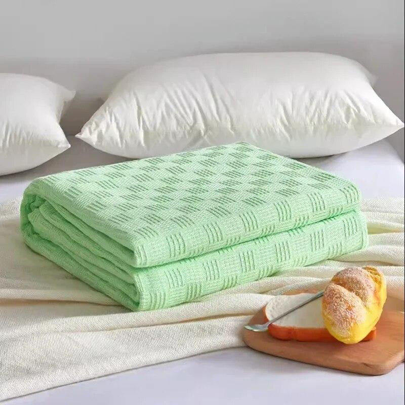 Pure Cotton Knitted Gauze Blanket Anti Static Comfortable Skin Friendly Bedding Breathable Hygroscopic Sofa Rest Quilt