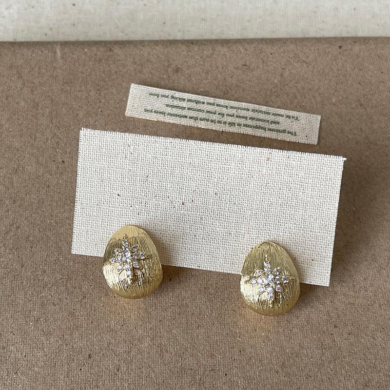 Zircon Starlight Beans Metal Stud Earrings Women s Niche Personality Fashion Trend Earrings Earrings