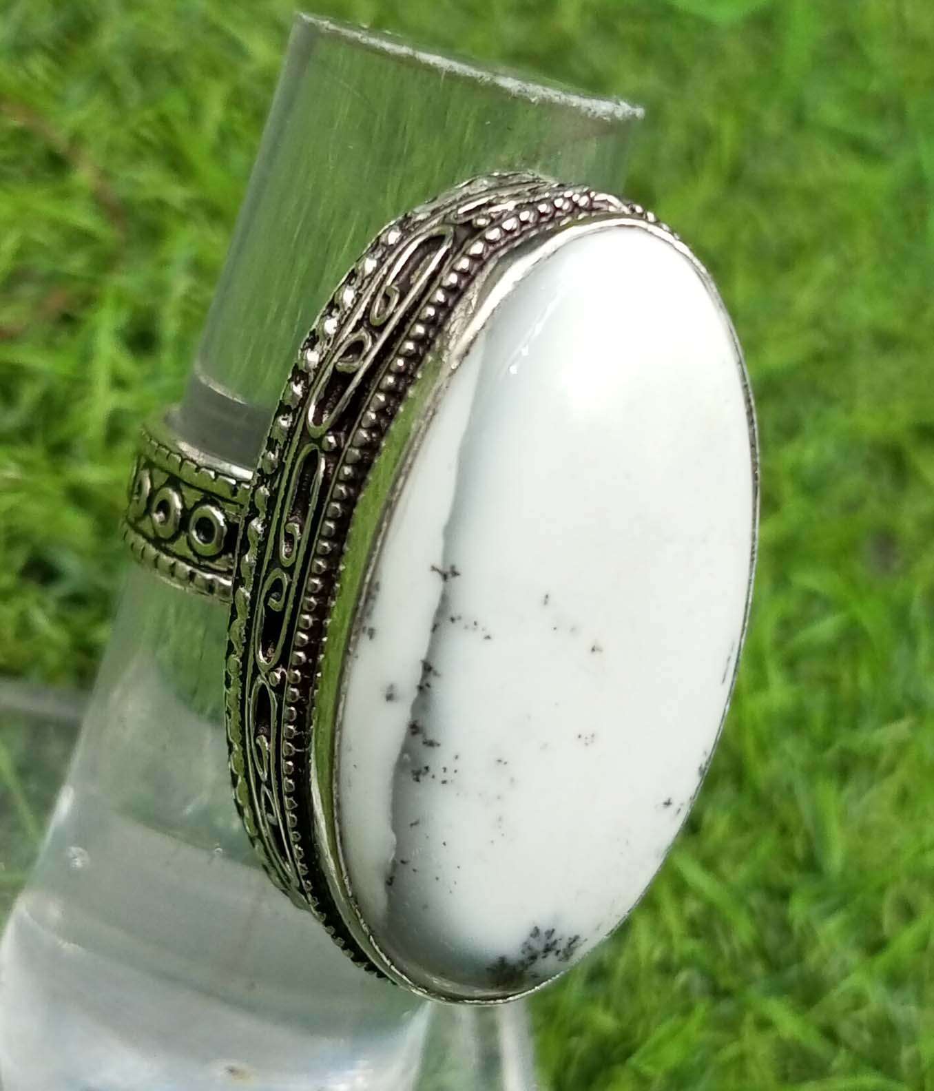 

Древесный опаловый драгоценный камень 925 пробы с серебряным покрытием антикварное винтажное кольцо США SZ 8 ювелирные изделия AVRF100