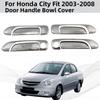 ABS Chrome Car Modification Accessory Door Handle Bowl Cover Trim Paste Style For Honda City Fit 2003 2004 2005 2006 2007 2008