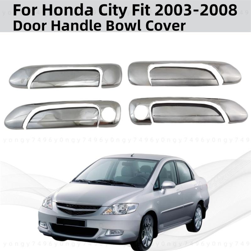ABS Chrome Car Modification Accessory Door Handle Bowl Cover Trim Paste Style For Honda City Fit 2003 2004 2005 2006 2007 2008