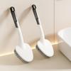 1 pièce Brosse de nettoyage à poils durs Poignée en bois humanisée Trou de suspension Sol de salle de bain Toilettes Ménage Brosse de nettoyage en profondeur