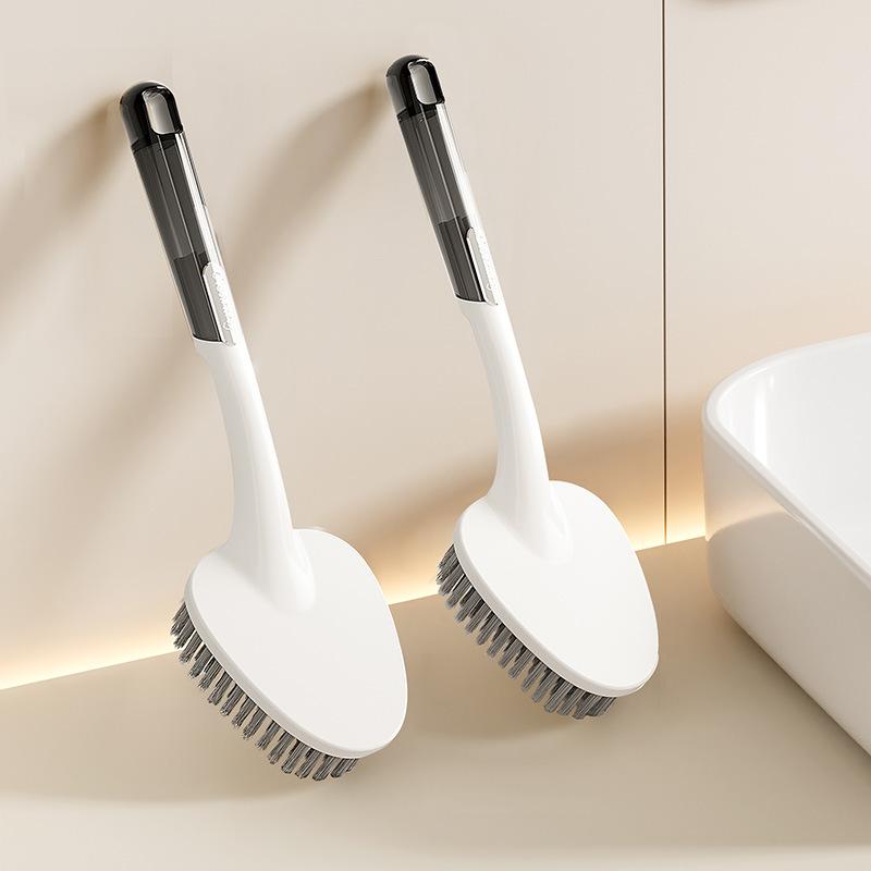 1Pcs Hard Bristle Cleaning Brush Humanized Wood Handle Hanging Hole Bathroom Floor Toilet Household Deep Cleaning Brush 1PCS