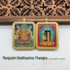 Yellow Jambhala & Green Tara Necklace - Buddha Talisman with Cloisonné Pendant