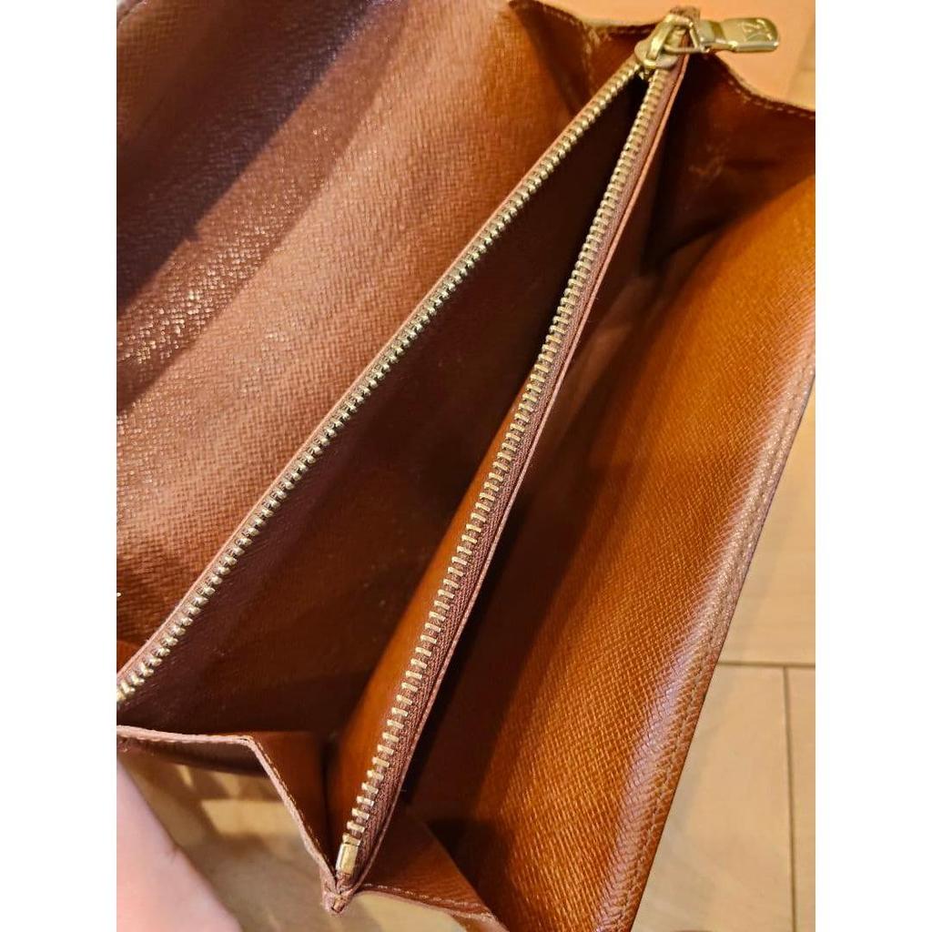 Used Authentic Genuine LOUIS VUITTON Monogram Long Wallet
