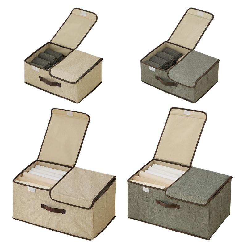 Space Saving Foldable Clothing Organizers Box Nonwoven Fabric Storage Container With Dividers And Protective Cover