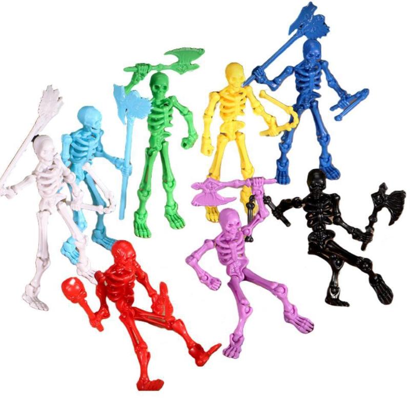 1 Set Multi-Articulable Skull And Bone Puppet Decoration Action Figures Three-Dimensional Skull Model Assembly Toy Gift