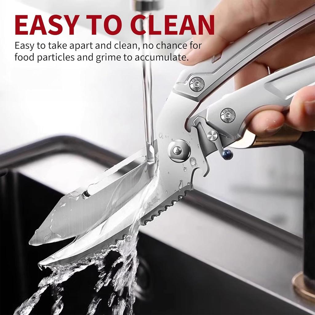Heavy Duty Poultry Scissors,Professional Commercial Kitchen Shears with Sharp Blades, Forged Stainless Steel Construction,Turkey, Chicken, Pork