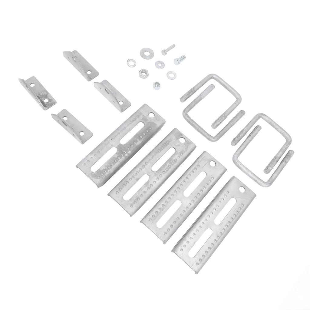 4 Sets 8 Inch Galvanized Swivel Top Bunk Bracket Kit with Hardware for 3inx3in Boat Trailer Crossmember Square U Bolts