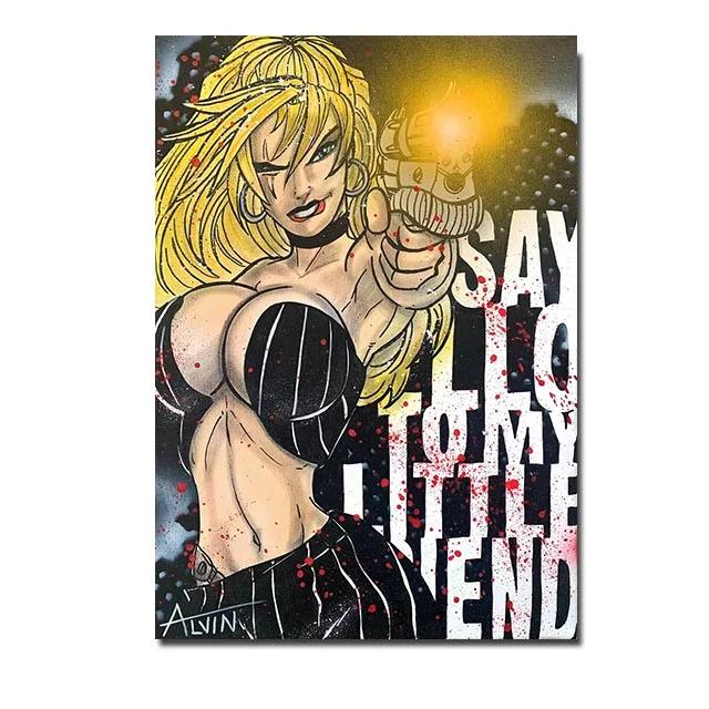 Sexy Ass Frau Wandkunst Poster Sexy Brüste F You Leinwand Malerei Anime Mädchen Appeal Dekor Gemälde für Zuhause Schlafzimmer Bar Erwachsene