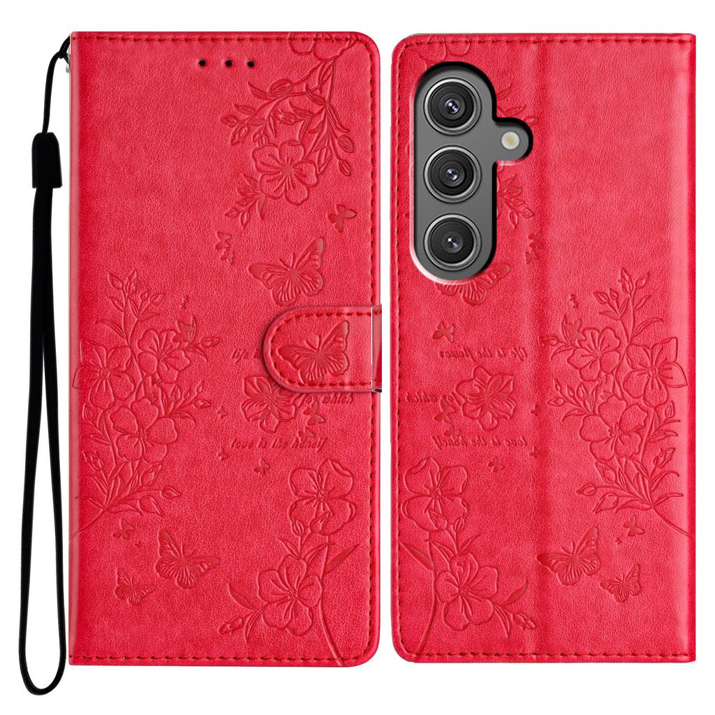 For Samsung Galaxy A16 5G/A16 4G Wallet Phone Case Butterfly Floral Imprint Leather Flip Cover